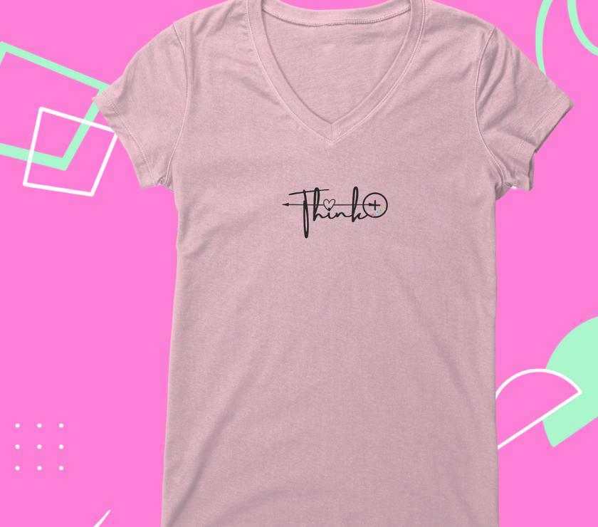 Think Positive™ Tee for Women - A Radiant Reminder to Embrace Positivity, Perfect for You and as a Meaningful Gift!