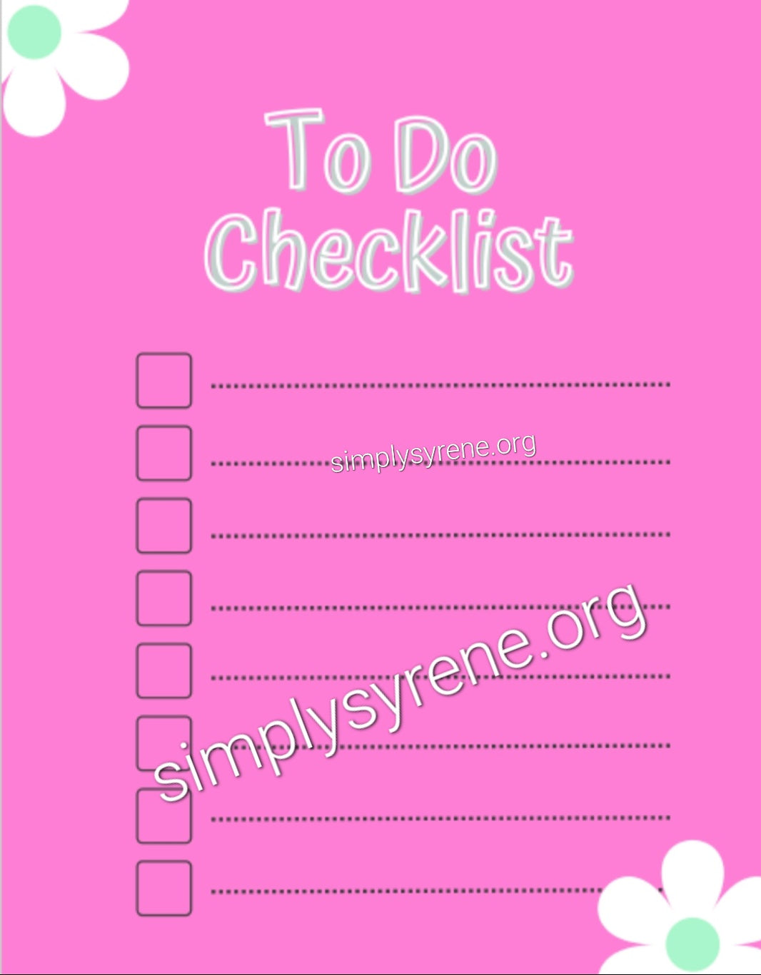 Pink Dream™ To Do Checklist
